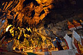 Inle Lake Myanmar. Pindaya, the famous Shwe Oo Min pagoda, a natural cave filled with thousands of gilded Buddha statues. 